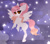 Size: 4000x3500 | Tagged: safe, artist:sunnlich, artist:suwiti, oc, oc only, pegasus, pony, abstract background, cloud, ear fluff, female, fluffy, high res, mare, on a cloud, pegasus oc, ponytail, smiling, solo, standing on a cloud, stars, wings