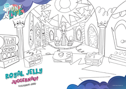 Size: 3508x2480 | Tagged: safe, g4.5, my little pony: pony life, official, activity sheet, coloring page, high res, my little pony logo, no pony, royal jelly, royal jelly juggernaut