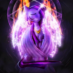 Size: 3330x3330 | Tagged: safe, artist:nicolaykoriagin, twilight sparkle, alicorn, pony, g4, female, high res, magic, solo, twilight sparkle (alicorn)