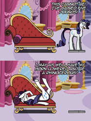 Size: 1125x1502 | Tagged: safe, artist:lucandreus, rarity, pony, ask pun, g4, ask, carousel boutique, couch, fainting couch, marshmelodrama, rarity being rarity, solo