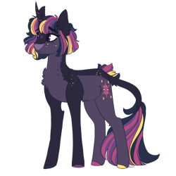 Size: 1280x1280 | Tagged: safe, artist:scarletskitty12, twilight sparkle, pony, unicorn, g4, alternate hairstyle, alternate mane color, colored hooves, female, leonine tail, redesign, simple background, solo, transparent background, unicorn twilight
