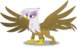 Size: 5926x3637 | Tagged: safe, artist:anime-equestria, gilda, griffon, g4, angry, female, simple background, solo, transparent background, vector, wings