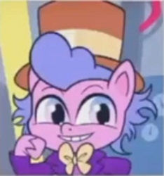 Size: 730x780 | Tagged: safe, screencap, pony, g4.5, my little pony: pony life, one click wonder, condescending wonka, cropped, meme, ponified, ponified meme, roald dahl, willy wonka, willy wonka and the chocolate factory