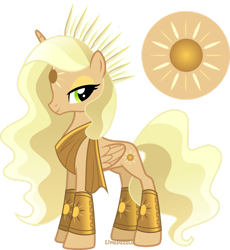 Size: 1280x1390 | Tagged: safe, artist:limedazzle, oc, oc only, oc:golden lighting, alicorn, pony, alicorn oc, concave belly, female, horn, mare, show accurate, simple background, slender, solo, thin, transparent background, wings