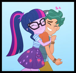 Size: 2499x2403 | Tagged: safe, artist:cxpcakes, sci-twi, timber spruce, twilight sparkle, equestria girls, g4, my little pony equestria girls: better together, adorable face, adorkable, cute, digital art, dork, eyes closed, female, glasses, high res, love, male, ponytail, shipping, show accurate, smiling, straight, timberbetes, timbertwi, twiabetes, watermark