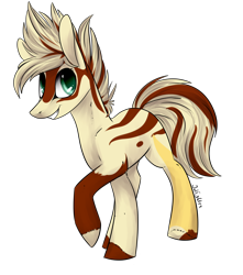 Size: 1362x1543 | Tagged: safe, artist:intfighter, oc, oc only, earth pony, pony, earth pony oc, grin, raised hoof, signature, simple background, smiling, solo, transparent background