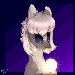 Size: 2000x2000 | Tagged: safe, artist:intfighter, oc, oc only, earth pony, pony, bust, crystal ball, earth pony oc, high res, signature, solo