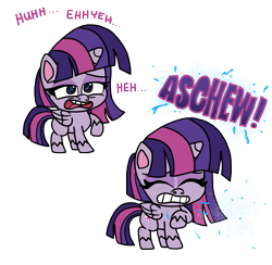 Size: 5849x5706 | Tagged: safe, artist:anyponedrawn, twilight sparkle, alicorn, pony, g4.5, my little pony: pony life, comic, cute, expression, eye, eyes, eyes closed, female, lidded eyes, mare, mucus, nostril flare, nostrils, pre sneeze, pupils, simple background, sneeze cloud, sneezing, snot, solo, spray, teeth, transparent background, twilight sparkle (alicorn)