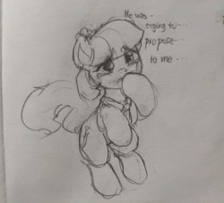 Size: 2048x1851 | Tagged: safe, artist:luciferamon, coco pommel, earth pony, pony, g4, female, sketch, solo, traditional art