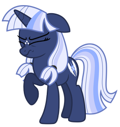 Size: 6372x6750 | Tagged: safe, artist:estories, oc, oc only, oc:silverlay, original species, pony, umbra pony, unicorn, absurd resolution, eyes closed, female, floppy ears, mare, nose wrinkle, raised hoof, simple background, solo, transparent background, vector