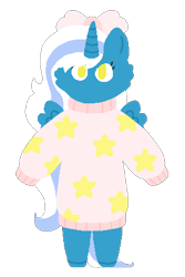 Size: 300x450 | Tagged: safe, artist:gumdropsushi, oc, oc:fleurbelle, alicorn, pony, adorabelle, alicorn oc, bow, chibi, clothes, cute, female, hair bow, horn, mare, ocbetes, simple background, sweater, transparent background, wings, yellow eyes
