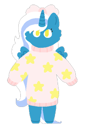 Size: 300x450 | Tagged: safe, artist:gumdropsushi, oc, oc:fleurbelle, alicorn, pony, adorabelle, alicorn oc, bow, chibi, clothes, cute, female, hair bow, horn, mare, ocbetes, simple background, solo, sweater, transparent background, wings, yellow eyes