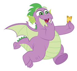Size: 4001x3657 | Tagged: safe, artist:aleximusprime, spike, dragon, g4, the ticket master, adult, adult spike, chubby, fat, fat spike, male, older, older spike, simple background, solo, ticket, transparent background, vector, winged spike, wings