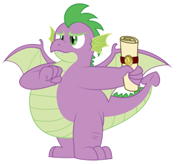 Size: 4017x3708 | Tagged: safe, artist:aleximusprime, spike, dragon, g4, adult, adult spike, chubby, fat, fat spike, male, older, older spike, scroll, simple background, solo, transparent background, vector, winged spike, wings