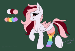 Size: 3687x2519 | Tagged: safe, artist:luxsimx, oc, oc only, oc:toricelli, pegasus, pony, amputee, clothes, female, high res, mare, socks, solo