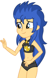 Size: 1024x1639 | Tagged: safe, artist:emeraldblast63, flash sentry, equestria girls, g4, clothes, clothes swap, equestria guys, flare warden, rule 63, simple background, solo, swimsuit, swimsuit swap, transparent background, vector