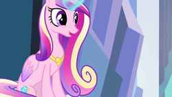 Size: 1280x720 | Tagged: safe, screencap, princess cadance, alicorn, pony, g4, the crystal empire, female, folded wings, magic, mare, solo, wings