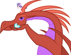 Size: 2000x1568 | Tagged: safe, oc, oc:crystal blaze, crystal pony, dragon, pony, fanfic:empress dragon, fanfic art, female, filly, simple background, transparent background