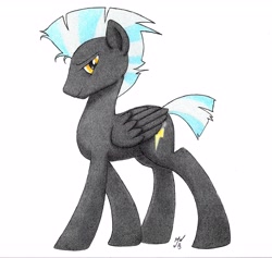 Size: 5244x4980 | Tagged: safe, artist:philo5, thunderlane, pegasus, pony, g4, looking at you, male, solo, stallion, traditional art