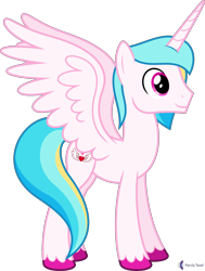 Size: 4000x5302 | Tagged: safe, alternate version, artist:parclytaxel, oc, oc only, oc:prince endearment, alicorn, pony, .svg available, absurd resolution, commission, male, missing accessory, simple background, smiling, solo, spread wings, stallion, transparent background, unshorn fetlocks, vector, wings