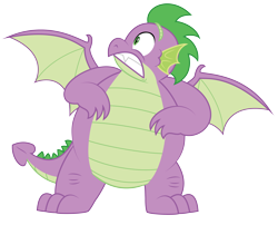 Size: 4464x3610 | Tagged: safe, artist:aleximusprime, spike, dragon, g4, adult, adult spike, chubby, fat, fat spike, male, older, older spike, shocked, simple background, solo, transparent background, vector, winged spike, wings