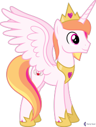 Size: 4000x5310 | Tagged: safe, alternate version, artist:parclytaxel, oc, oc only, oc:prince endearment, alicorn, pony, .svg available, absurd resolution, commission, crown, hoof shoes, jewelry, male, peytral, recolor, regalia, simple background, smiling, solo, spread wings, stallion, transparent background, vector, wings