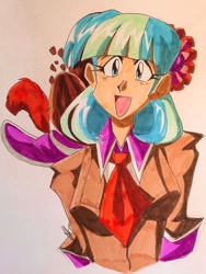 Size: 600x800 | Tagged: safe, artist:artfrog75, coco pommel, human, g4, anime style, female, humanized, solo, traditional art