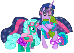 Size: 1423x1019 | Tagged: safe, artist:徐詩珮, glitter drops, twilight sparkle, oc, oc:velvet berrytwist, alicorn, pony, bubbleverse, series:sprglitemplight diary, series:sprglitemplight life jacket days, series:springshadowdrops diary, series:springshadowdrops life jacket days, g4, the last problem, alicornified, alternate universe, base used, chase (paw patrol), clothes, female, glittercorn, lesbian, magical lesbian spawn, magical threesome spawn, mother and child, mother and daughter, multiple parents, next generation, offspring, older, older glitter drops, older twilight, older twilight sparkle (alicorn), parent:glitter drops, parent:spring rain, parent:tempest shadow, parent:twilight sparkle, parents:glittershadow, parents:sprglitemplight, parents:springdrops, parents:springshadow, parents:springshadowdrops, paw patrol, princess twilight 2.0, race swap, ship:glitterlight, shipping, simple background, skye (paw patrol), tracker (paw patrol), transparent background, twilight sparkle (alicorn)