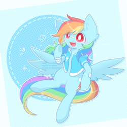 Size: 768x768 | Tagged: safe, artist:jisuppe, rainbow dash, pony, g4, clothes, female, hoodie, solo