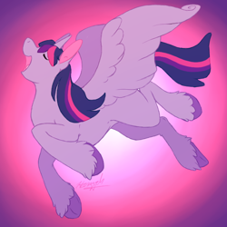 Size: 550x550 | Tagged: safe, artist:blemy, twilight sparkle, alicorn, pony, g4, eyes closed, female, hooves, open mouth, solo, twilight sparkle (alicorn)