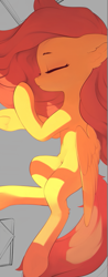 Size: 351x900 | Tagged: safe, artist:freeedon, fluttershy, pegasus, pony, g4, cute, ear fluff, eyes closed, female, leg fluff, mare, profile, shyabetes, sleeping, solo