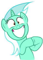 Size: 7010x9700 | Tagged: safe, artist:tardifice, lyra heartstrings, pony, unicorn, g4, absurd resolution, big grin, faic, female, grin, hooves together, irrational exuberance, shrunken pupils, simple background, smiling, solo, transparent background, vector
