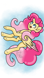 Size: 540x960 | Tagged: safe, artist:silentwolf-oficial, fluttershy, pinkie pie, pegasus, pony, g4, female, fusion, mare, open mouth, sideways image, signature, simple background, smiling, transparent background