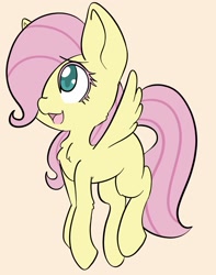 Size: 1231x1561 | Tagged: safe, artist:steelsoul, fluttershy, pegasus, pony, g4, cheek fluff, chest fluff, cute, female, filly, filly fluttershy, flying, hair over one eye, leg fluff, open mouth, shyabetes, simple background, solo, younger