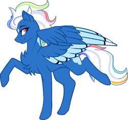 Size: 850x795 | Tagged: safe, artist:musical-medic, oc, oc only, oc:iridescence, pegasus, pony, base used, chest fluff, magical lesbian spawn, offspring, parent:night glider, parent:rainbow dash, simple background, solo, transparent background
