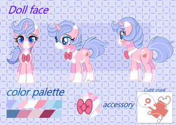 Size: 2073x1472 | Tagged: safe, artist:2pandita, oc, oc only, pony, unicorn, bowtie, female, mare, reference sheet, solo