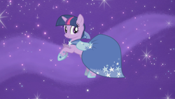 Size: 1920x1080 | Tagged: safe, screencap, twilight sparkle, pony, g4, suited for success, clothes, dress, female, gala dress, rearing, solo