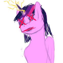 Size: 3000x3000 | Tagged: safe, artist:exxticcy, twilight sparkle, pony, unicorn, g4, colored, female, high res, solo, x eyes