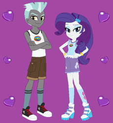 Size: 574x623 | Tagged: safe, artist:owletbrigthness, rarity, thunderlane, equestria girls, g4, converse, duo, female, male, ship:rarilane, shipping, shoes, straight