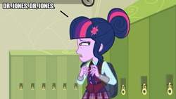 Size: 889x500 | Tagged: safe, edit, edited screencap, screencap, sci-twi, twilight sparkle, equestria girls, g4, my little pony equestria girls: friendship games, female, glasses, impression, indiana jones, indiana jones and the temple of doom, missing accessory, narrowed eyes, no glasses, solo