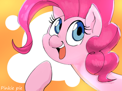 Size: 1600x1200 | Tagged: safe, artist:fuyugi, pinkie pie, earth pony, pony, g4, bust, cute, diapinkes, female, mare, open mouth, portrait, smiling, solo