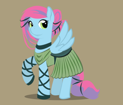 Size: 900x766 | Tagged: safe, alternate version, artist:askmerriweatherauthor, oc, oc only, oc:tootie frootie, pegasus, pony, choker, clothes, dress, solo
