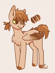 Size: 1380x1806 | Tagged: safe, artist:starfello, oc, oc only, oc:coffee, pegasus, pony, chest fluff, looking back, pegasus oc, reference sheet, solo, wings