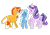 Size: 1280x887 | Tagged: safe, artist:vio-creayta, starlight glimmer, sunburst, trixie, pony, unicorn, g4, backwards cutie mark, female, male, mare, ot3, simple background, stallion, transparent background