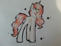 Size: 2828x2121 | Tagged: safe, artist:hunterbookie, oc, oc only, oc:red, pony, unicorn, high res, horn, solo, traditional art, unicorn oc