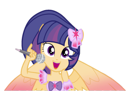 Size: 1200x858 | Tagged: safe, artist:stellamoonshineyt, oc, oc only, oc:twinkle galaxy, equestria girls, g4, microphone, offspring, parent:flash sentry, parent:twilight sparkle, parents:flashlight, ponied up, simple background, solo, transparent background