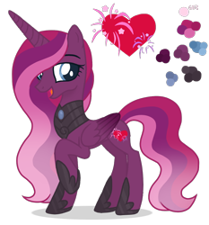 Size: 930x1000 | Tagged: safe, artist:magicuniclaws, oc, oc only, alicorn, pony, base used, concave belly, female, magical lesbian spawn, mare, offspring, parent:princess cadance, parent:tempest shadow, simple background, slender, solo, thin, transparent background