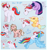 Size: 2500x2652 | Tagged: safe, artist:amiookamiwolf, rainbow dash, twilight sparkle, oc, oc:accordion, oc:morning glow, oc:star bright, earth pony, pegasus, pony, unicorn, g4, female, filly, flying, high res, magical lesbian spawn, offspring, parent:cheese sandwich, parent:pinkie pie, parent:rainbow dash, parent:spitfire, parent:twilight sparkle, parent:vapor trail, parents:cheesepie, parents:twidash