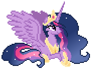 Size: 185x153 | Tagged: artist needed, safe, twilight sparkle, alicorn, pony, g4, the last problem, female, lying down, mare, older, older twilight, older twilight sparkle (alicorn), pixel art, princess twilight 2.0, prone, simple background, solo, spread wings, transparent background, twilight sparkle (alicorn), wings