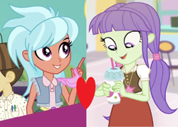 Size: 954x684 | Tagged: safe, edit, edited screencap, screencap, frosty orange, starlight, wiz kid, equestria girls, equestria girls specials, g4, my little pony equestria girls: better together, my little pony equestria girls: mirror magic, my little pony equestria girls: sunset's backstage pass, background human, female, frostylight, heart, lesbian, shipping, shipping domino